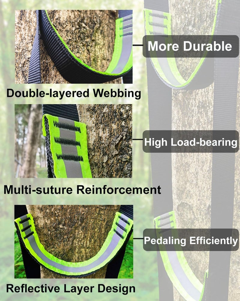 MLNSUNNY Double-Thickened and Widened 4-Step Climbing Aider for Hunting Tree Steps,Fall-preventing Adjustable Hook and Loop Design for a Wide Range of Climbing Stick,Easy-to-use Lightweight Rope Aid - Image 3